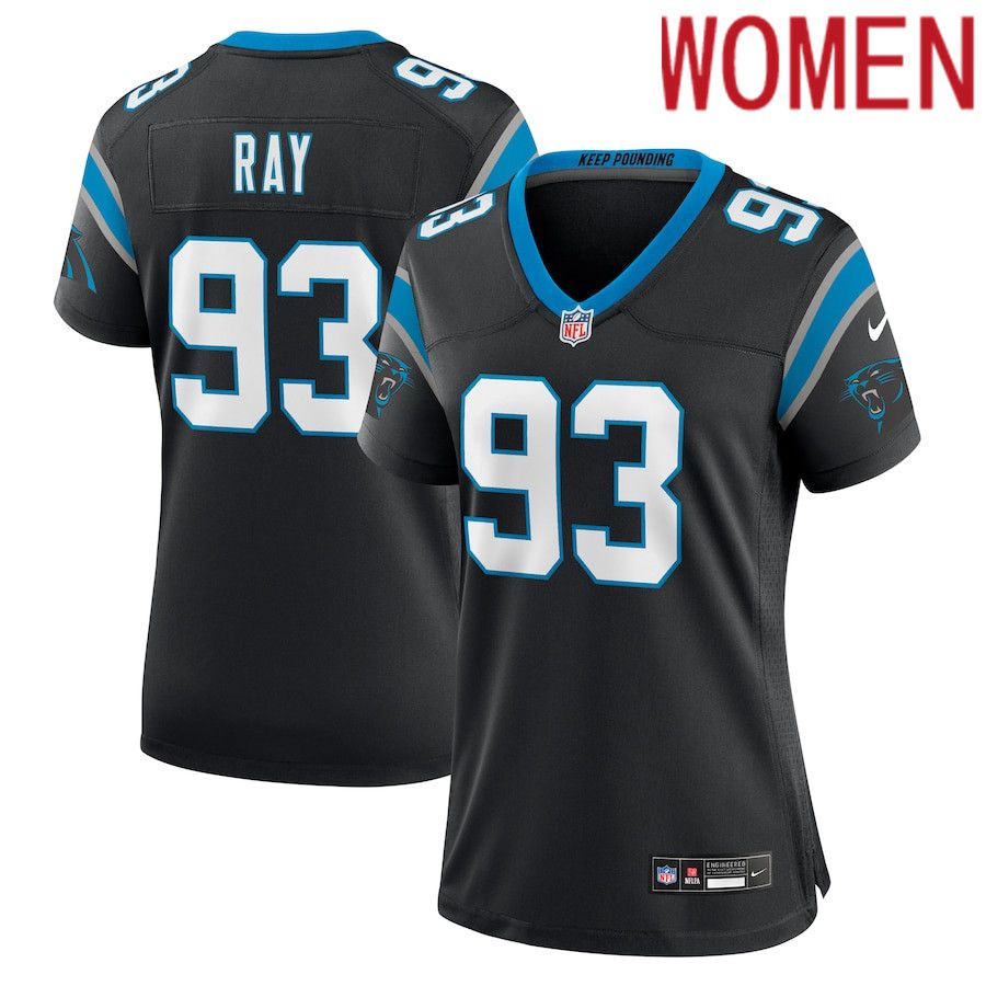 Women Carolina Panthers #93 LaBryan Ray Nike Black Team Game NFL Jersey